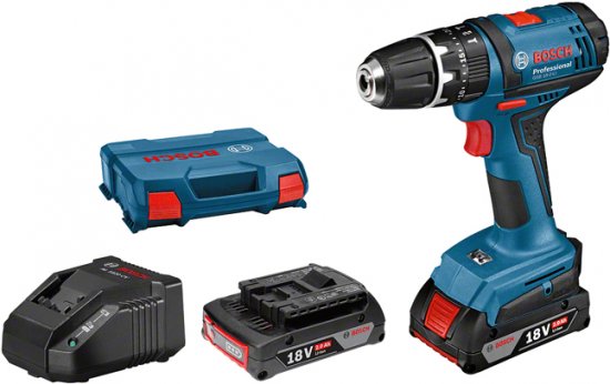 מברגה/מקדחה רוטטת 18V + שתי סוללות 2Ah
