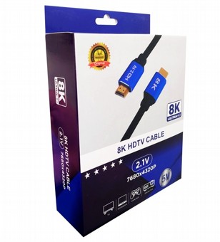 כבל HDMI פרימיום 2.1 תומך באיכות 8K - אורך 5 מטר