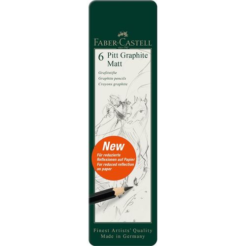 סט של 6 עפרונות רישום מט Pitt Graphite Matt pencil