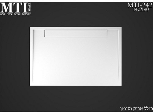 אגנית אקרילית מלבנית 140/90 לבנה MTI 242