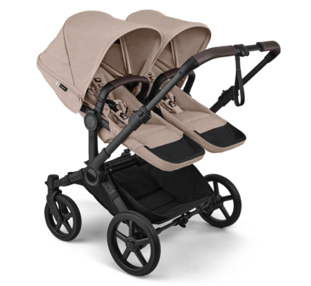 עגלת תאומים משולבת דונקי 6 טווין לתאומים - Bugaboo Donkey 6 twin - שילדה שחורה חול מלאנג' צפי אספקה סוף ספטמבר