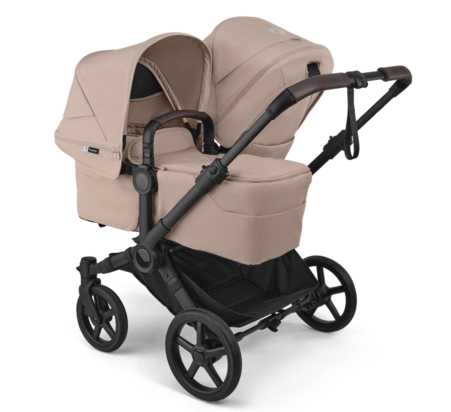 עגלת תאומים משולבת דונקי 6 טווין לתאומים - Bugaboo Donkey 6 twin - שילדה שחורה חול מלאנג' צפי אספקה סוף ספטמבר