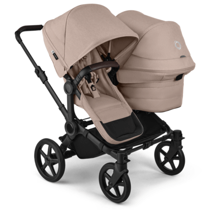 עגלת תאומים משולבת דונקי 6 טווין לתאומים - Bugaboo Donkey 6 twin - שילדה שחורה חול מלאנג' צפי אספקה סוף ספטמבר