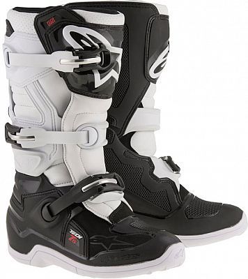 מגפי רכיבה לילדים  alpinestars tech 7s YOUTH שחור לבן