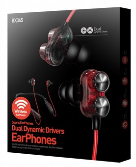 אוזניות בלוטוס גיימינג Plextone BX345 - דרייבר כפול המעניק בס מודגש וחזק, תלויות צוואר ובכך מתאימות לשימוש ממושך