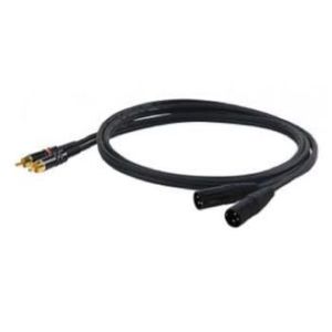 כבל Y באורך 3 מטר 2*RCA ל 2*XLRM מבית Proel