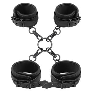 אזיקים ידים ורגליים דמוי עור טבעוני Intoyou - Wrist and Ankle Cuffs Set Vegan Leather