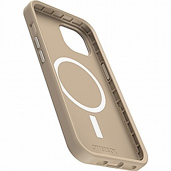 כיסוי בצבע בז' +OtterBox Symmetry לאייפון 14 פלוס - הגנה קשיחה ודקה - עם טעינת Magsafe