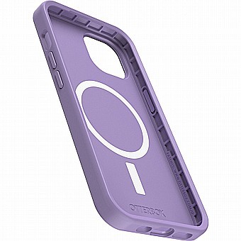 כיסוי סגול +OtterBox Symmetry לאייפון 14 ו-13 - הגנה קשיחה ודקה - עם טעינת Magsafe