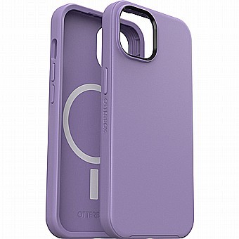 כיסוי סגול +OtterBox Symmetry לאייפון 14 ו-13 - הגנה קשיחה ודקה - עם טעינת Magsafe