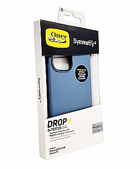 כיסוי כחול +OtterBox Symmetry לאייפון 14 ו-13 - הגנה קשיחה ודקה - עם טעינת Magsafe
