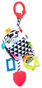 קוביית פעילות נתלית רב-תחושתית עם 4 נשכנים, תליון מרשרש ותגיות