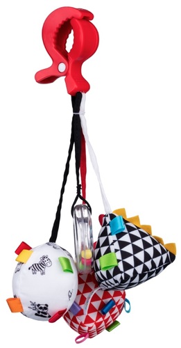 משחק חושי נתלה רך עם 3 תליונים ורעשן 