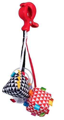 משחק חושי נתלה רך עם 3 תליונים ורעשן 