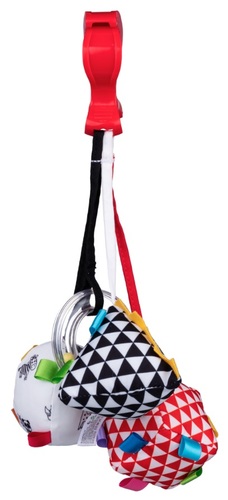 משחק חושי נתלה רך עם 3 תליונים ורעשן 