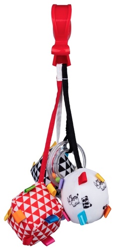 משחק חושי נתלה רך עם 3 תליונים ורעשן 