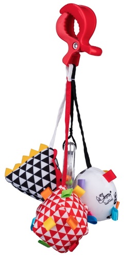 משחק חושי נתלה רך עם 3 תליונים ורעשן 