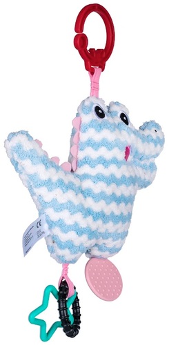 בובת פעילות סרוגה נתלית דו-צדדית עם 3 נשכנים - תנין