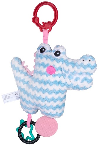 בובת פעילות סרוגה נתלית דו-צדדית עם 3 נשכנים - תנין