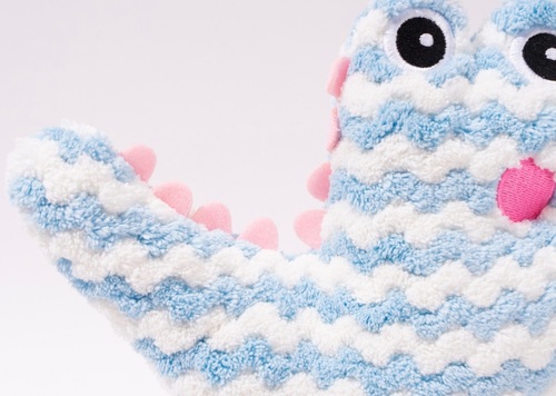 בובת פעילות סרוגה נתלית דו-צדדית עם 3 נשכנים - תנין