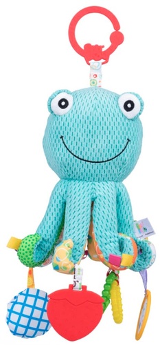 בובת פעילות נתלית דו-צדדית מרשרשת עם מראה, 3 נשכנים ותגיות - סטלה התמנון