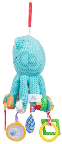 בובת פעילות נתלית דו-צדדית מרשרשת עם מראה, 3 נשכנים ותגיות - סטלה התמנון