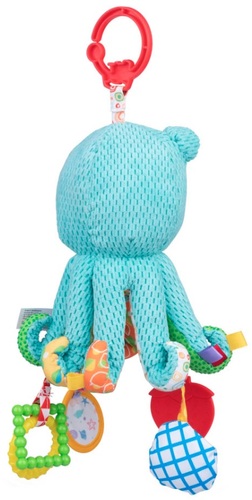 בובת פעילות נתלית דו-צדדית מרשרשת עם מראה, 3 נשכנים ותגיות - סטלה התמנון