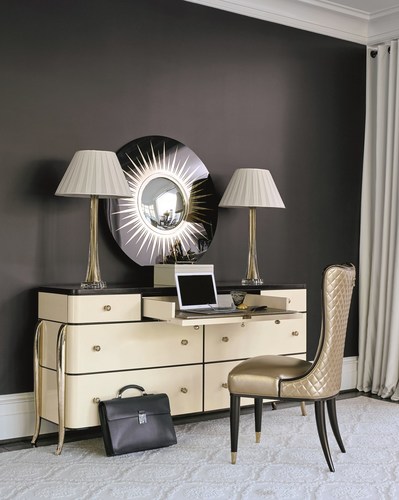  כיסא זהב מסגרת שחורה THE ARISTOCRAT DINING CHAIR
