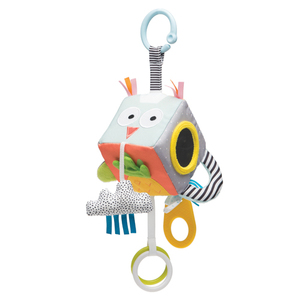 קוביית התפתחות עם רעשן פעמון , נשכן ומראה