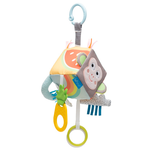 קוביית התפתחות עם רעשן פעמון , נשכן ומראה