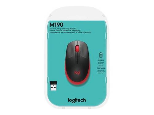 עכבר אלחוטי LOGITECH M190 אדום