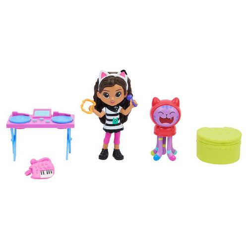 סט משחק עם דמות גבי מבית הבובות ודמות של חתול דניאל ג'יימס בחדר מוסיקה עם אביזרים 