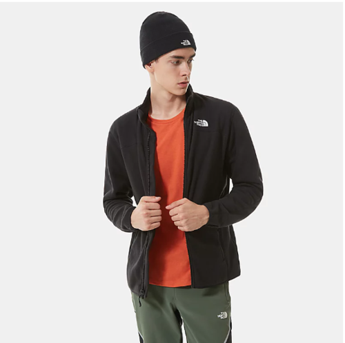 מעיל מיקרופליז גברים GLACIER 100 FULL ZIP Black