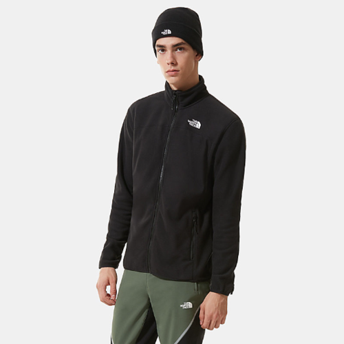 מעיל מיקרופליז גברים GLACIER 100 FULL ZIP Black