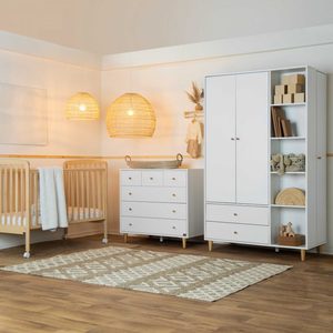 חדר תינוק תלם במראה קלאסי - לבן בשילוב אלון