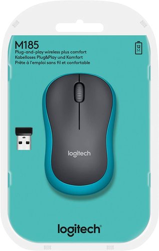 עכבר אלחוטי LOGITECH M185 שחור/כחול