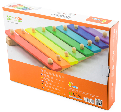 קסילופון צבעי הקשת 8 מקשים מעץ מלא