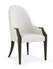  כיסא אוכל גב מעוגל לבן רגליים שחורות TIME TO DINE ARM CHAIR