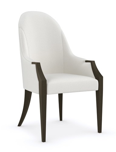  כיסא אוכל גב מעוגל לבן רגליים שחורות TIME TO DINE ARM CHAIR