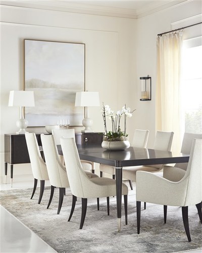  כיסא אוכל גב מעוגל לבן רגליים שחורות TIME TO DINE ARM CHAIR