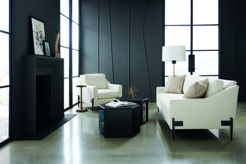  כורסא לבנה רגליים שחורות REMIX CHAIR