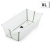 Flexi Bath X-large אמבטיה מתקפלת גדולה לשימוש בבית ובנסיעות עם פקק משנה צבע - שקוף/ירוק