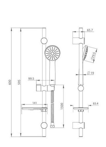 מוט מקלחת חמת קליר דגם 801693