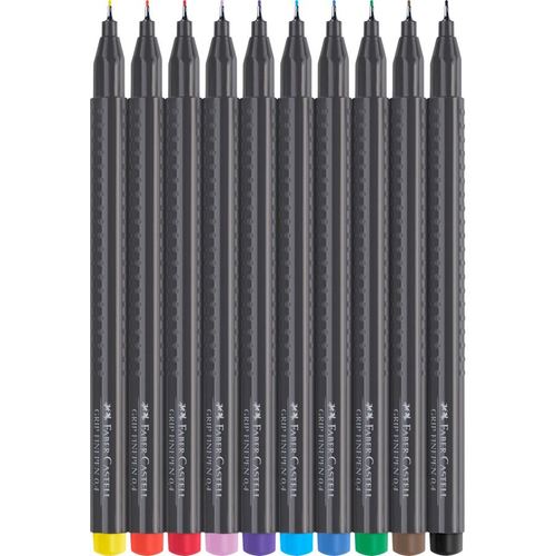 10 עטים צבעוניים בעובי 0.4 Grip Finepen