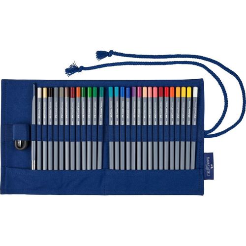 27 עפרונות אקוורל Goldfaber ומכחול בנרתיק יוקרתי Pencil roll