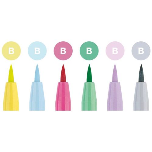 6 טושי מכחול PITT artist pen (גווני פסטל)