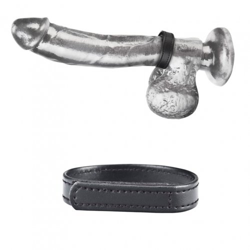 טבעת זקפה דמוי עור | Blue Line - Velcro Cock Ring