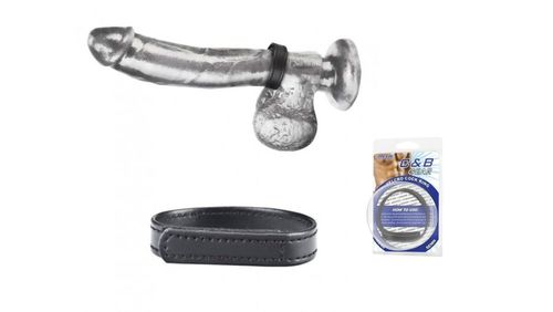 טבעת זקפה דמוי עור | Blue Line - Velcro Cock Ring