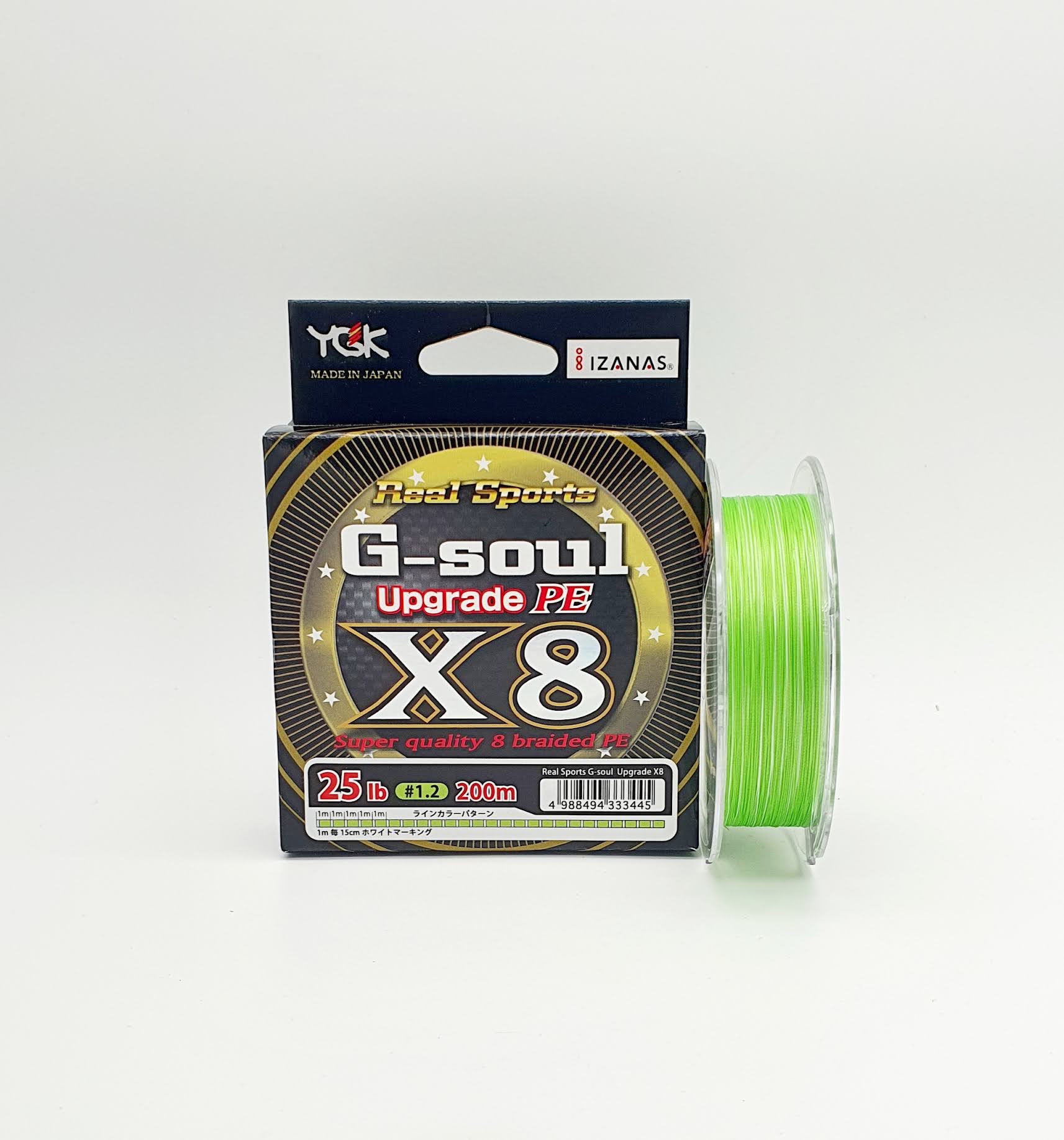 חוט בד לג'ירג'ור YGK G-SOUL X8 UPGRADE PE 1.2- 25LB 200M - - חוטי בד