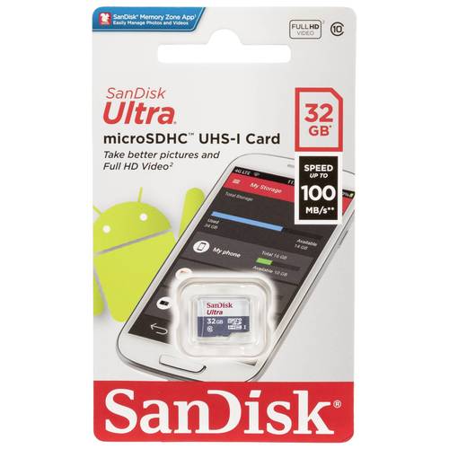 כרטיס זיכרון SANDISK MICRO SD SDSQUNR-032G-GN3MN 100MB/s
